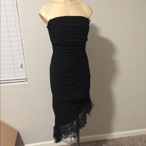 Black strapless dress